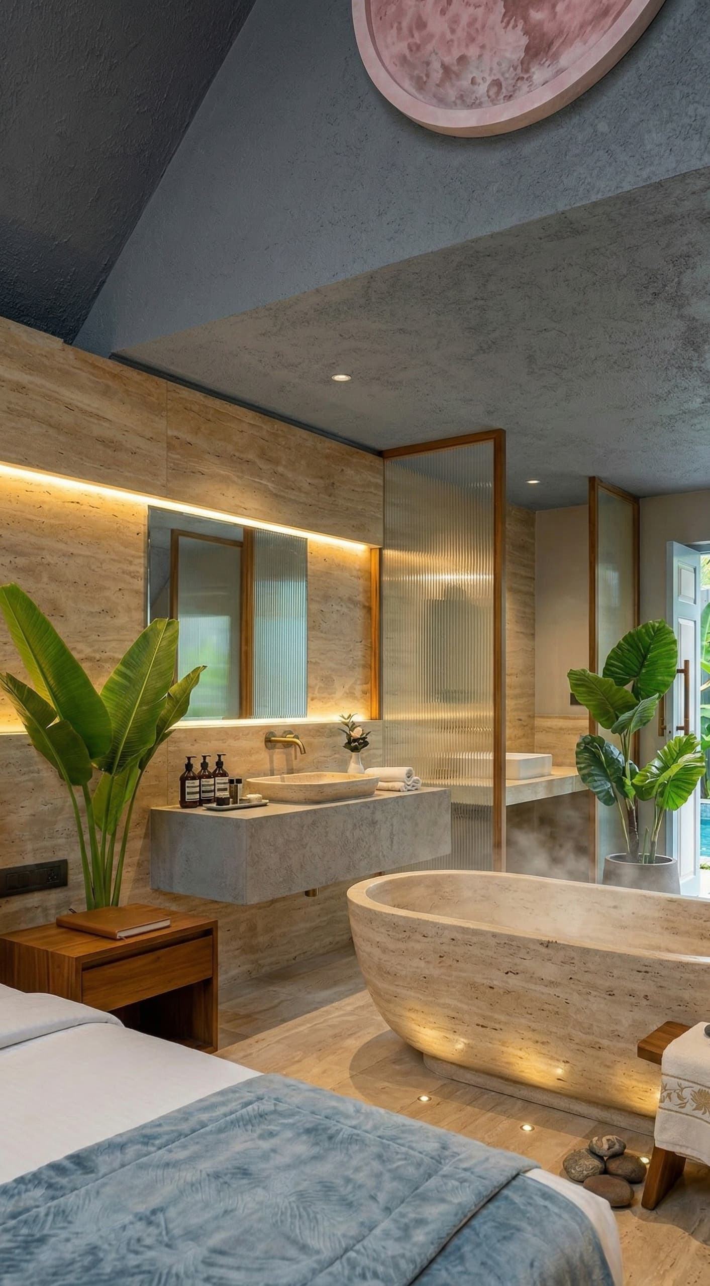 Modern bathroom in a luxury cabana